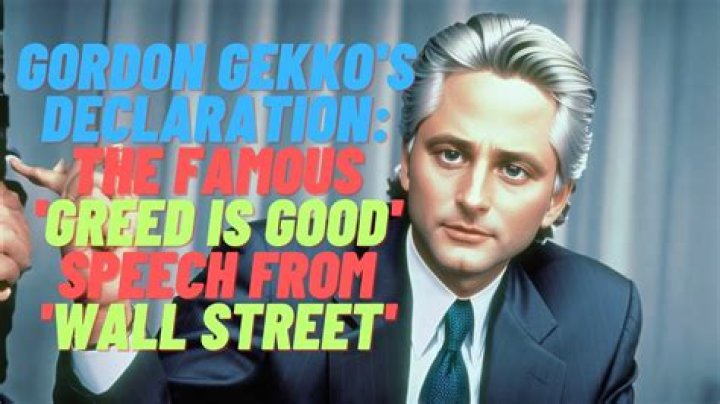 What was the main message of Gordon Gekko's greed speech?