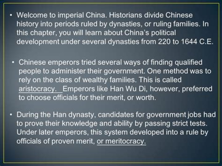 What was the merit system China?