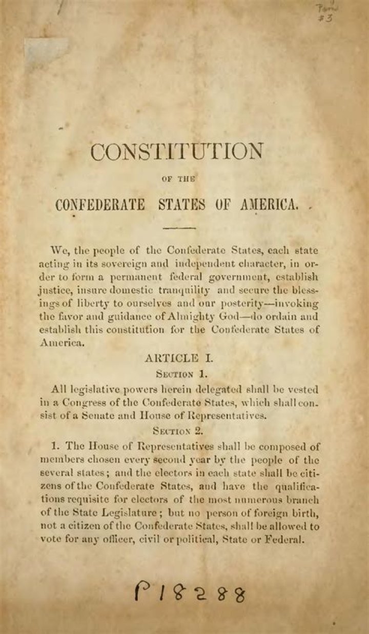 What were the main ideas of the Confederate Constitution?