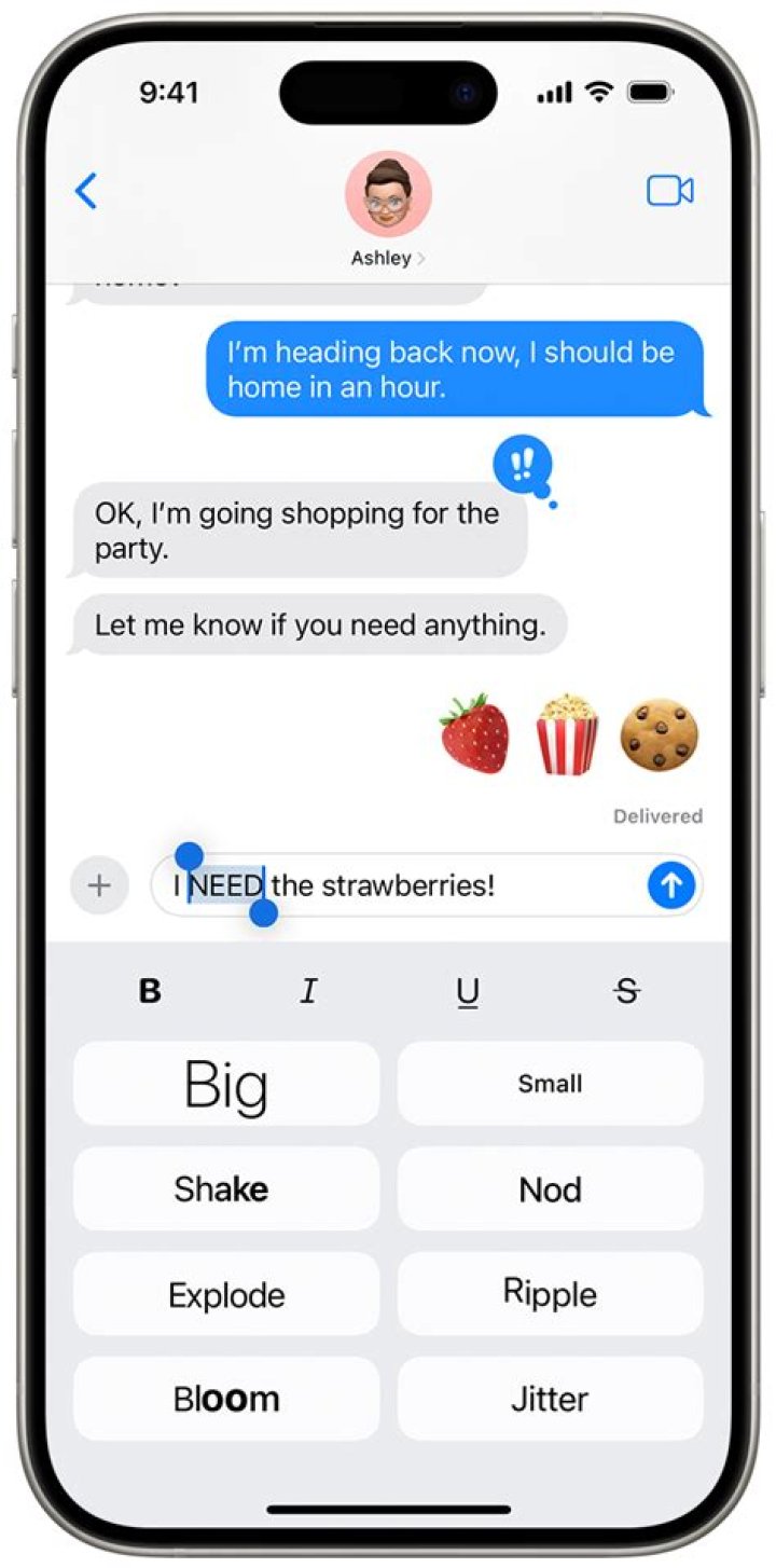 What words make things happen on Iphone text?