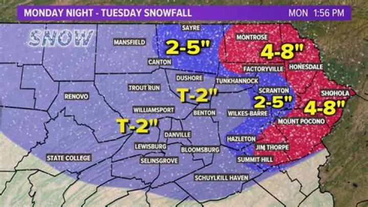 When did it last snow in PA?