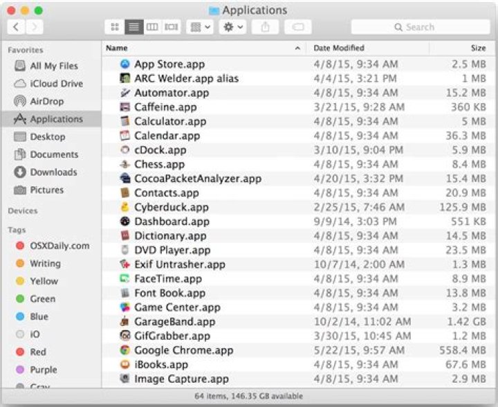 Where are programs installed on Mac?