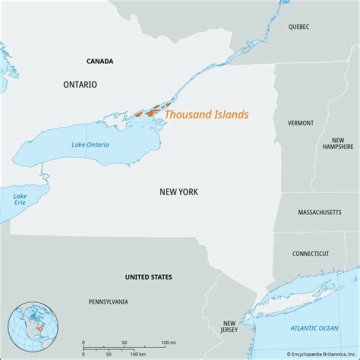 Where are the Thousand Islands on the St Lawrence River?
