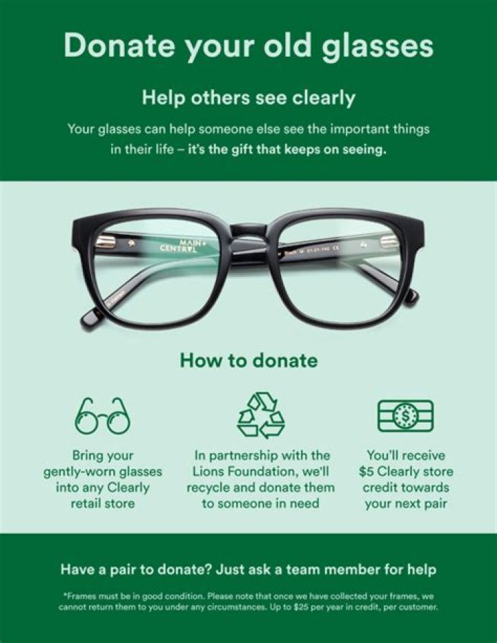 Where can I donate old prescription glasses in Toronto?