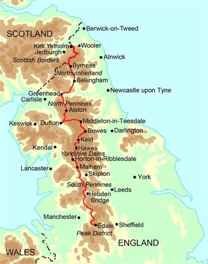 Where do the Pennines start and end?