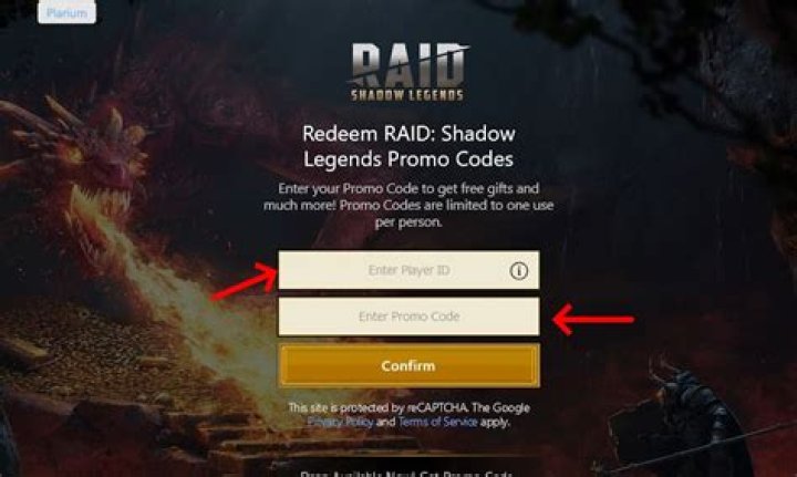 Where do you enter promo codes on RAID shadow legends?