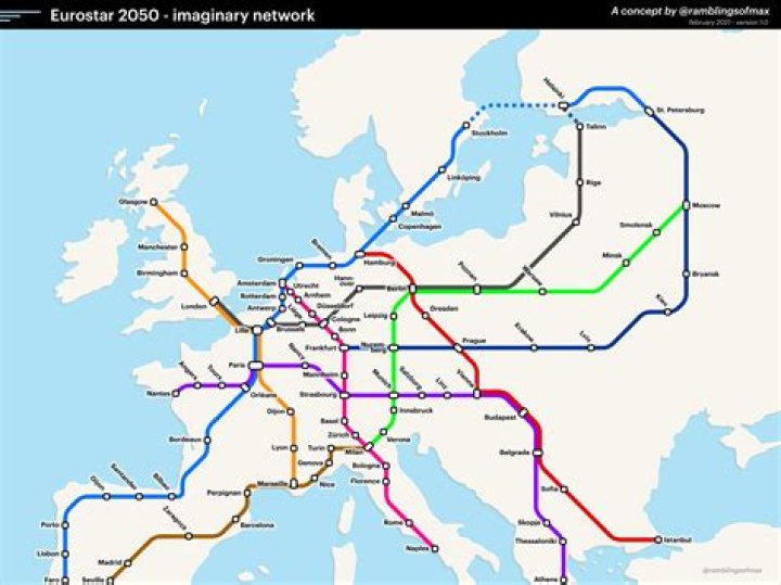 Where does the bullet train go in Europe?