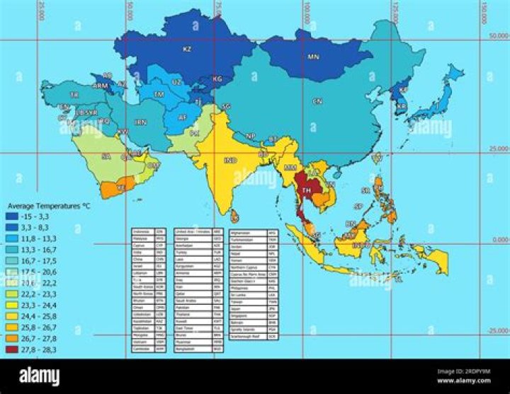 Where is hot in Asia in December?