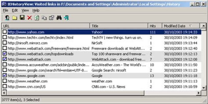 Where is IE history?