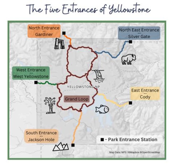 Where is South Entrance to Yellowstone?