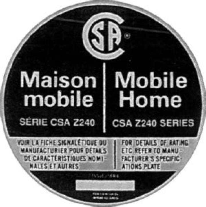 Where is the CSA number on a mobile home?
