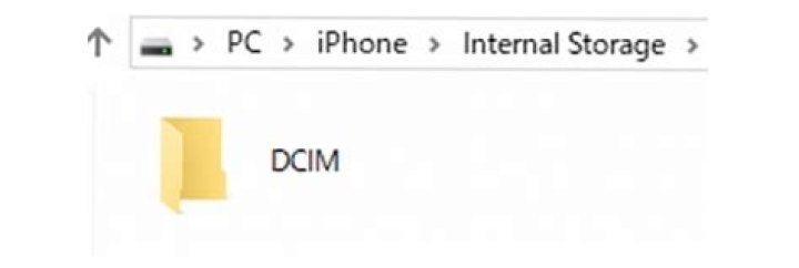 Where is the DCIM folder on iPhone?