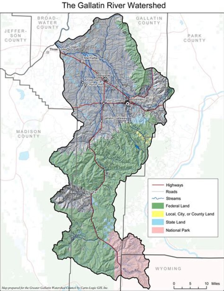 Where is the Gallatin River located?