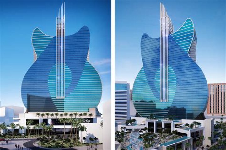 Where is the new Hard Rock hotel shaped like a guitar?