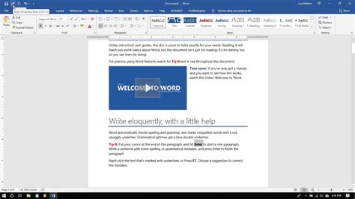 Where is the redo button in Word?
