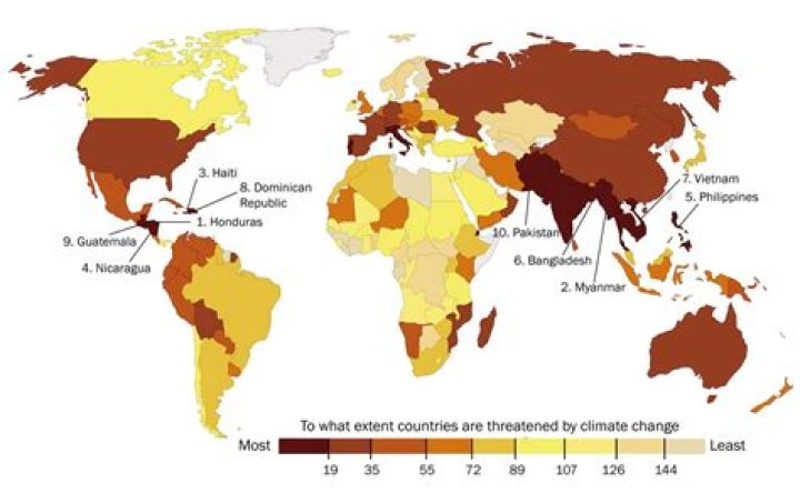 Which country has the most extreme weather?