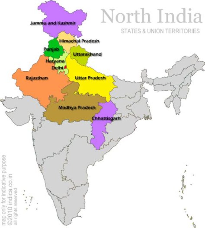 Which is north side of India?