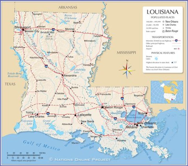 Which part of us is Louisiana?