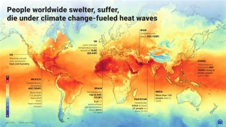 Which place receives the highest temperature?