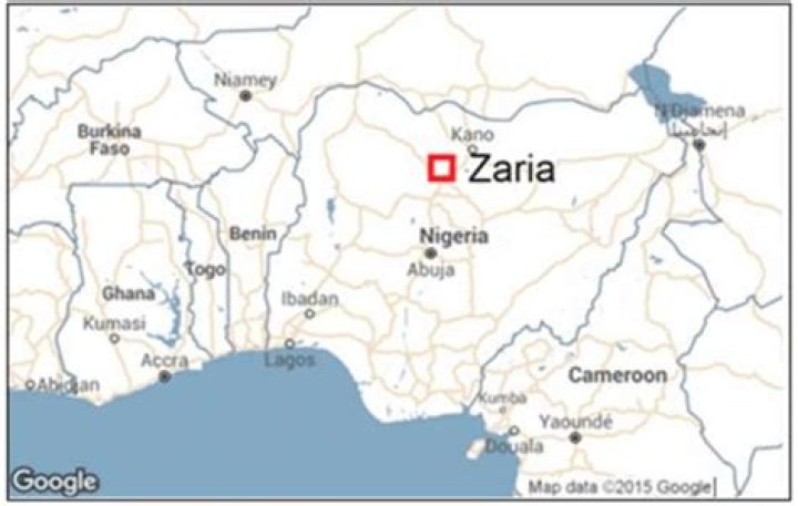 Which state is Zaria in Nigeria?