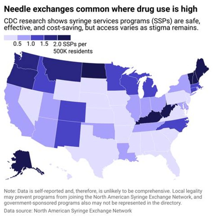 Which states have needle exchange programs?