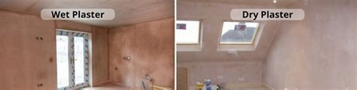 Which technique is being used when paint is applied to a dry plaster wall?