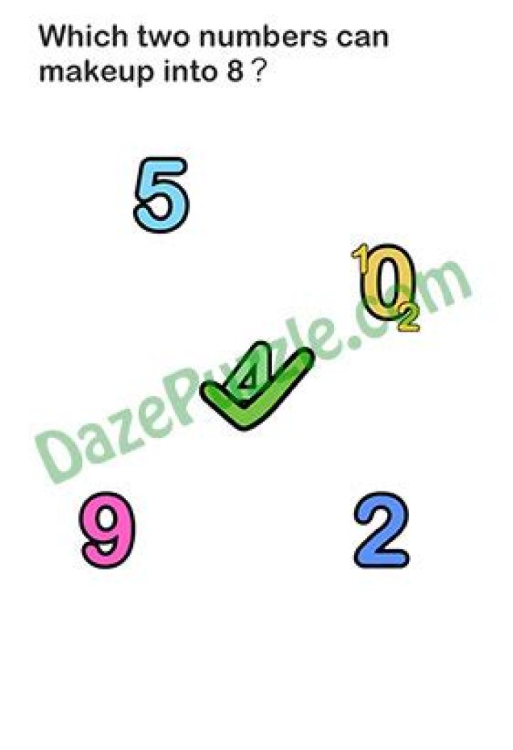 Which two number can makeup into 8 brain out?