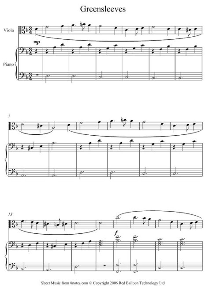 Who composed Greensleeves music?