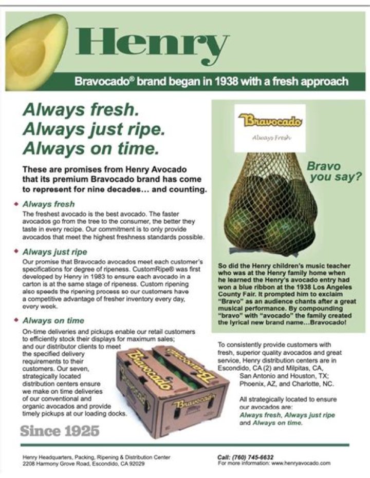 Who owns Henry Avocado?