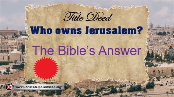Who owns Jerusalem legally?