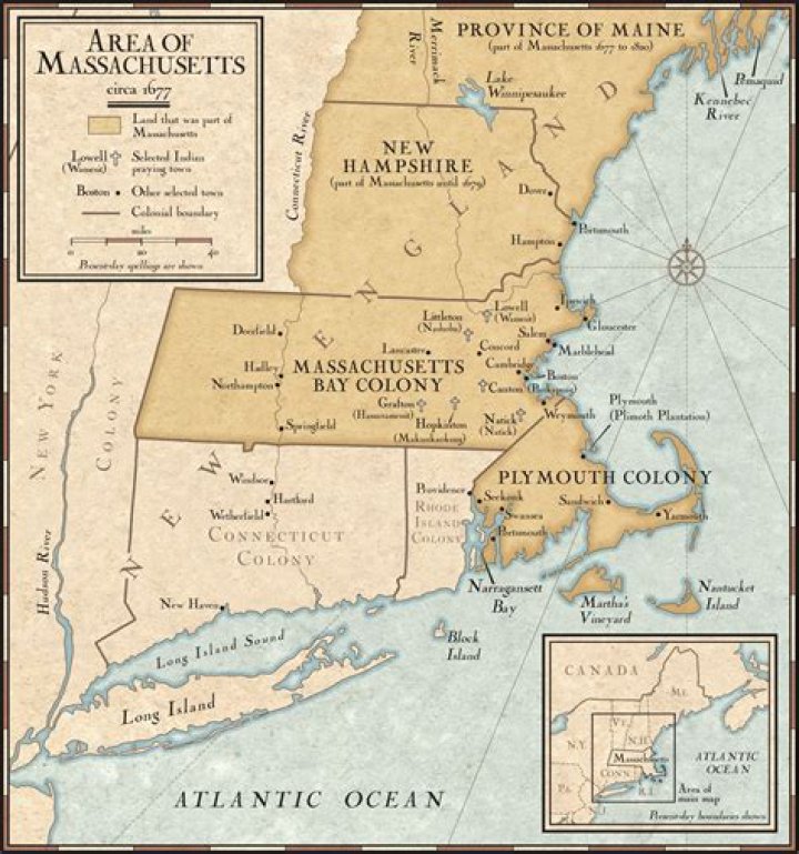Who settled in New England 1677?