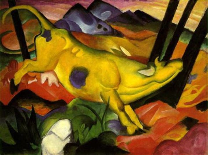 Why did Franz Marc paint the yellow cow?