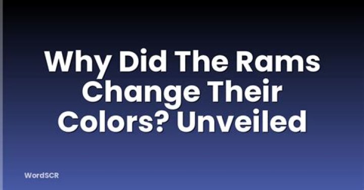 Why did the LA Rams change colors?