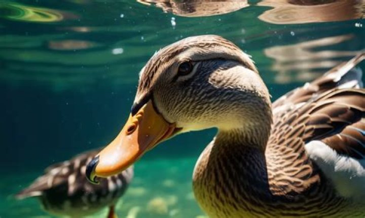 Why do ducks dip their heads underwater?
