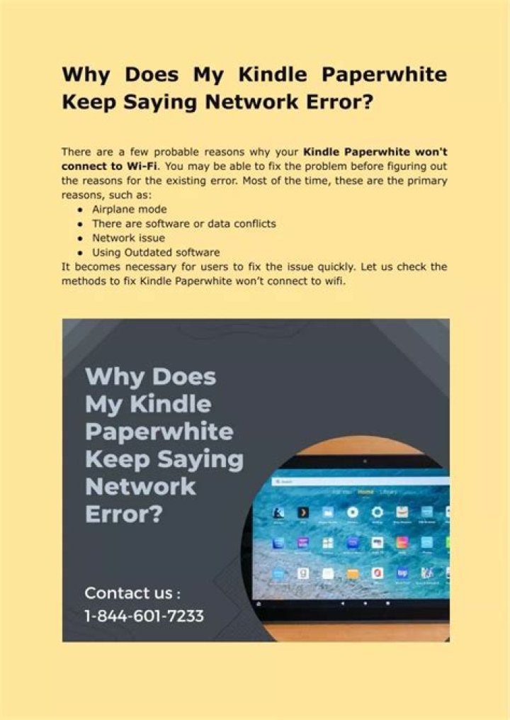 Why does my Kindle keep saying network error?