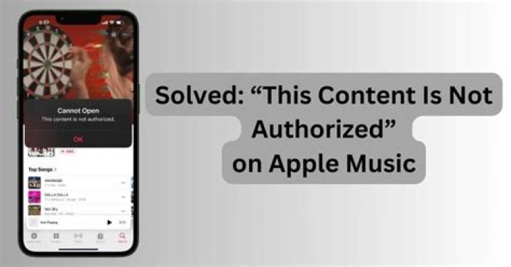 Why is content not authorized on Apple music?
