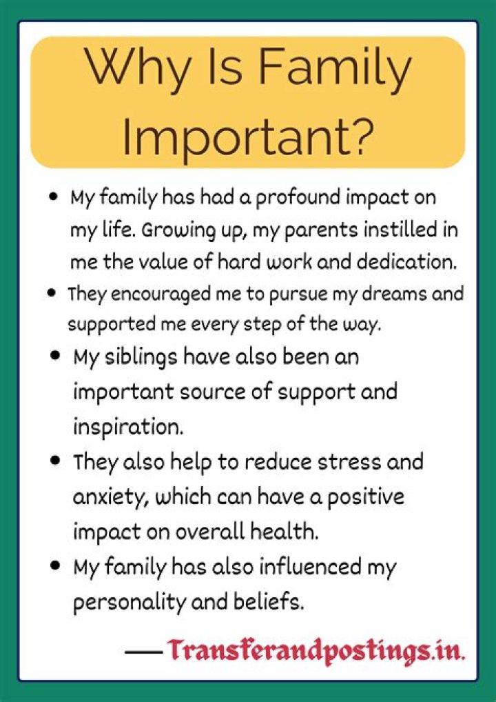 Why is it important to have a strong family?