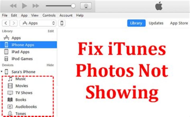 Why is photos not showing in iTunes?
