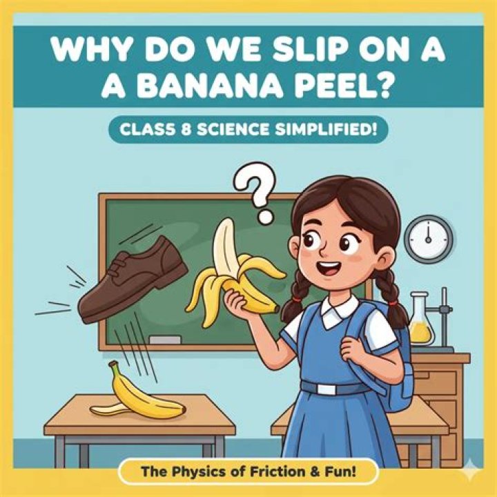 Why we tend to slip when we step on a banana peel?