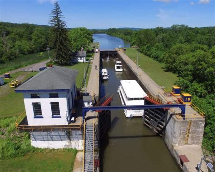 Why were locks needed on the Erie Canal?