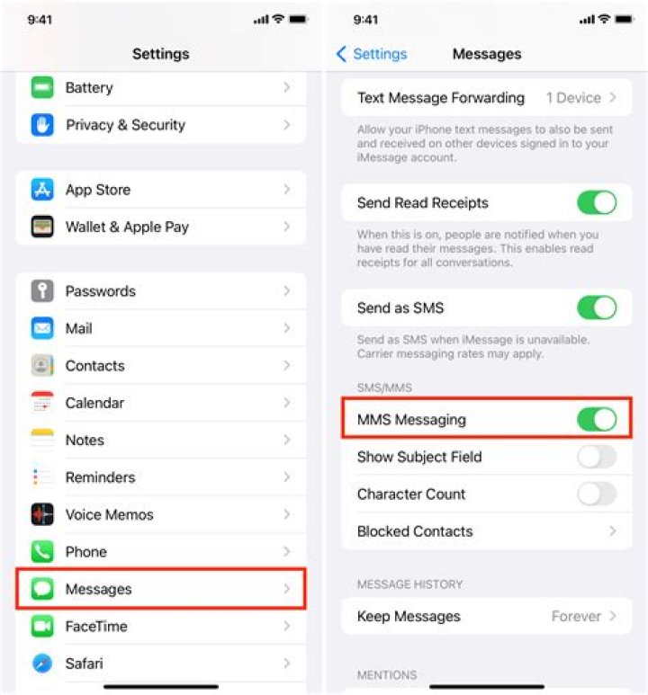 Why wont my samsung receive texts from iphones?