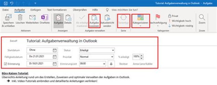 Wie erstelle ich Aufgaben in Outlook?