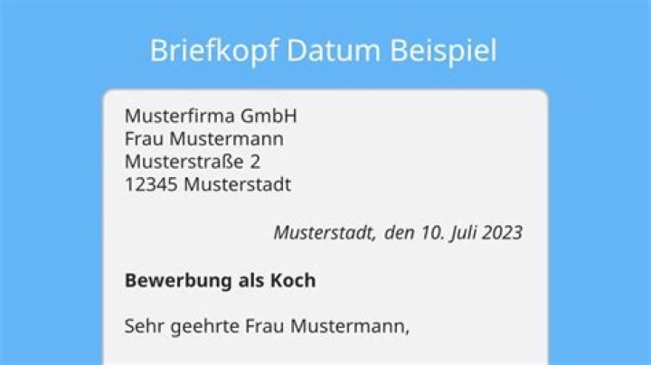 Wie schreibt man ein Datum im Brief?